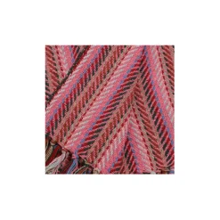 Bomuldsplaid - zigzag - pink/multi