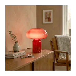 Bordlampe af glas - rød