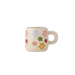 Kop med hank "Millie" - multi flowers creme