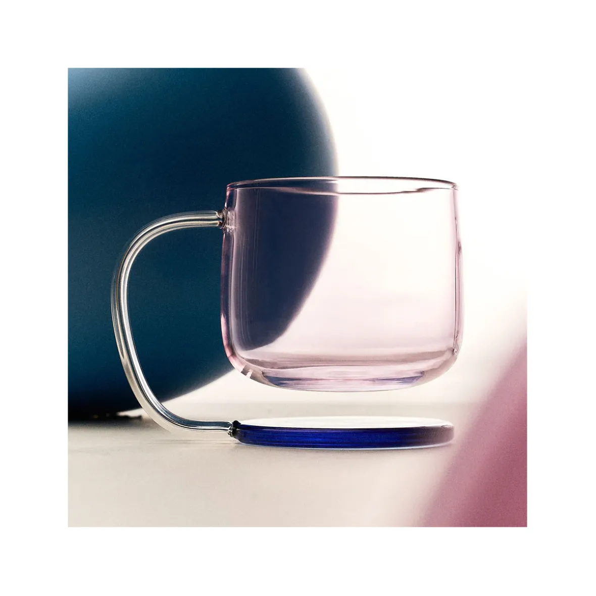 Krus i krystalglas ''Jelly'' - pink/blå