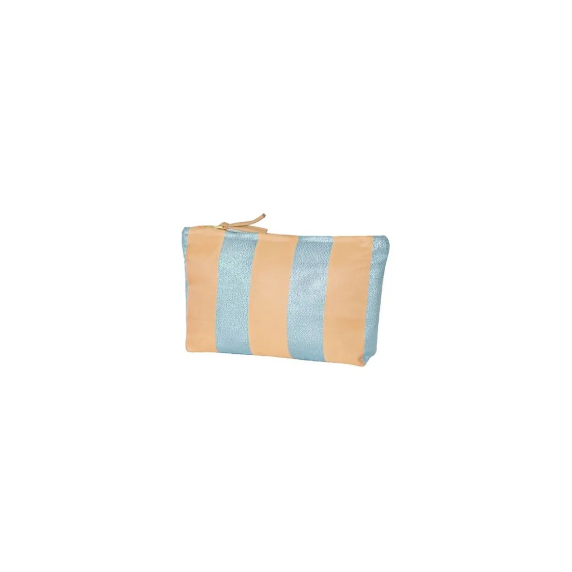 Pouch "Stripe" - nude/turqoise