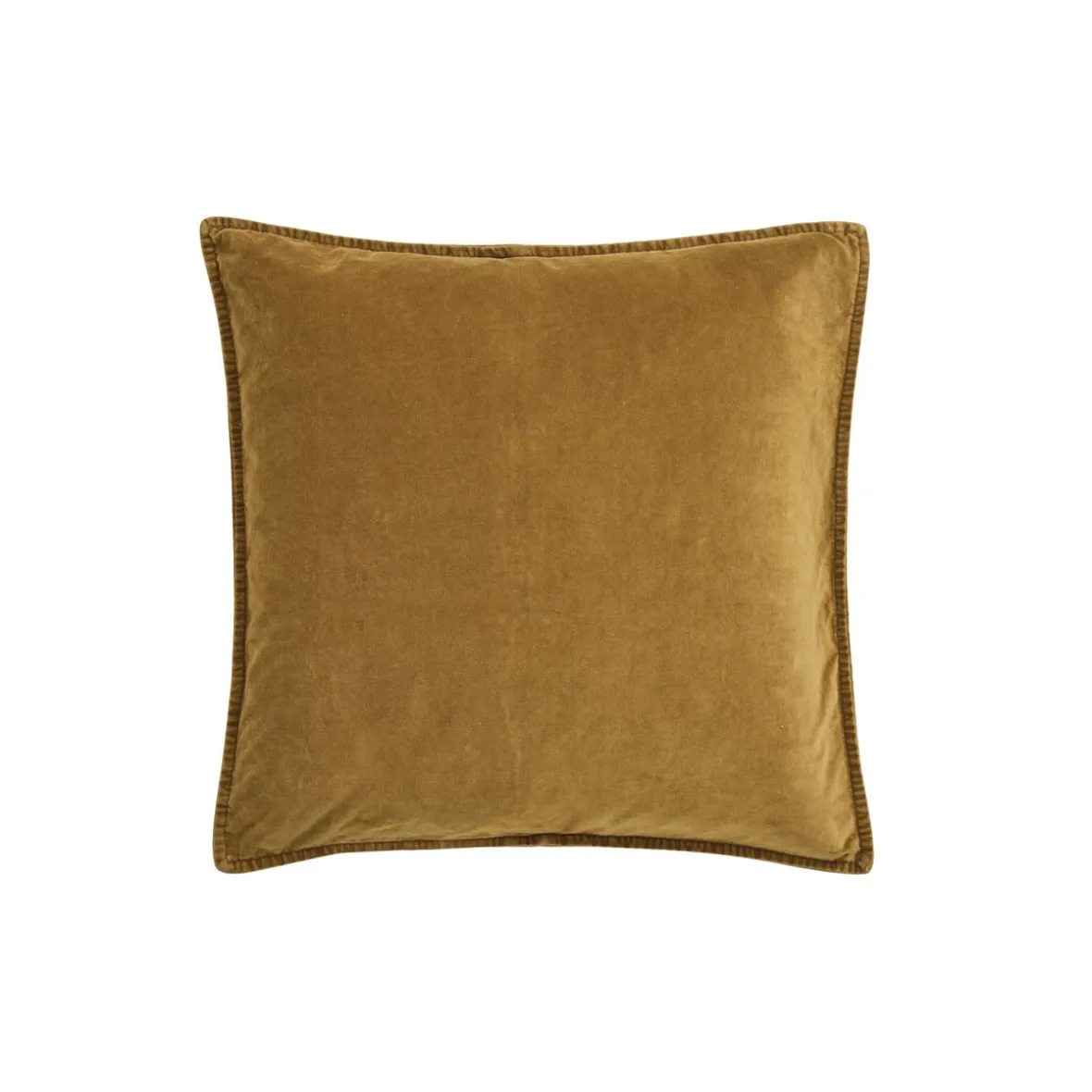 Pudebetræk velour 50x50 cm. - Ochre green
