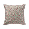 Pudebetræk 60x60 cm. - m/rustfarvede blomster og grønne blade