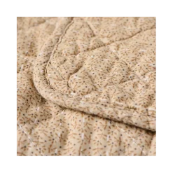 Quilt - Beige m. brune blomster