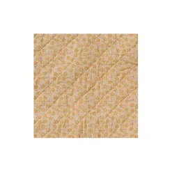 Quiltet taske - beige m. grønne og rosa blomster