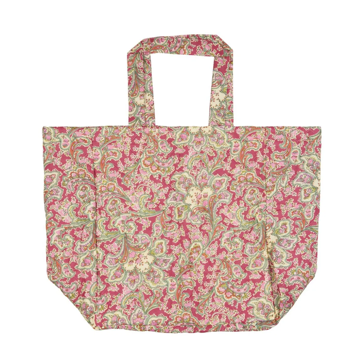 Quiltet taske paisley - pink
