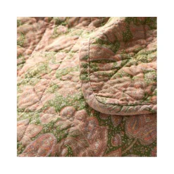 Quilt - Grønt og rosa paisleymønster