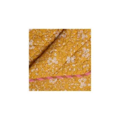 Quilt tæppe blomstret - pink/gule blomster