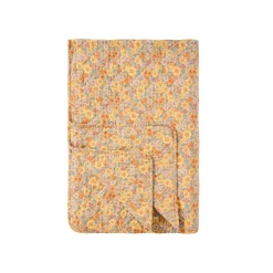 Quilt tæppe - gul med blomster