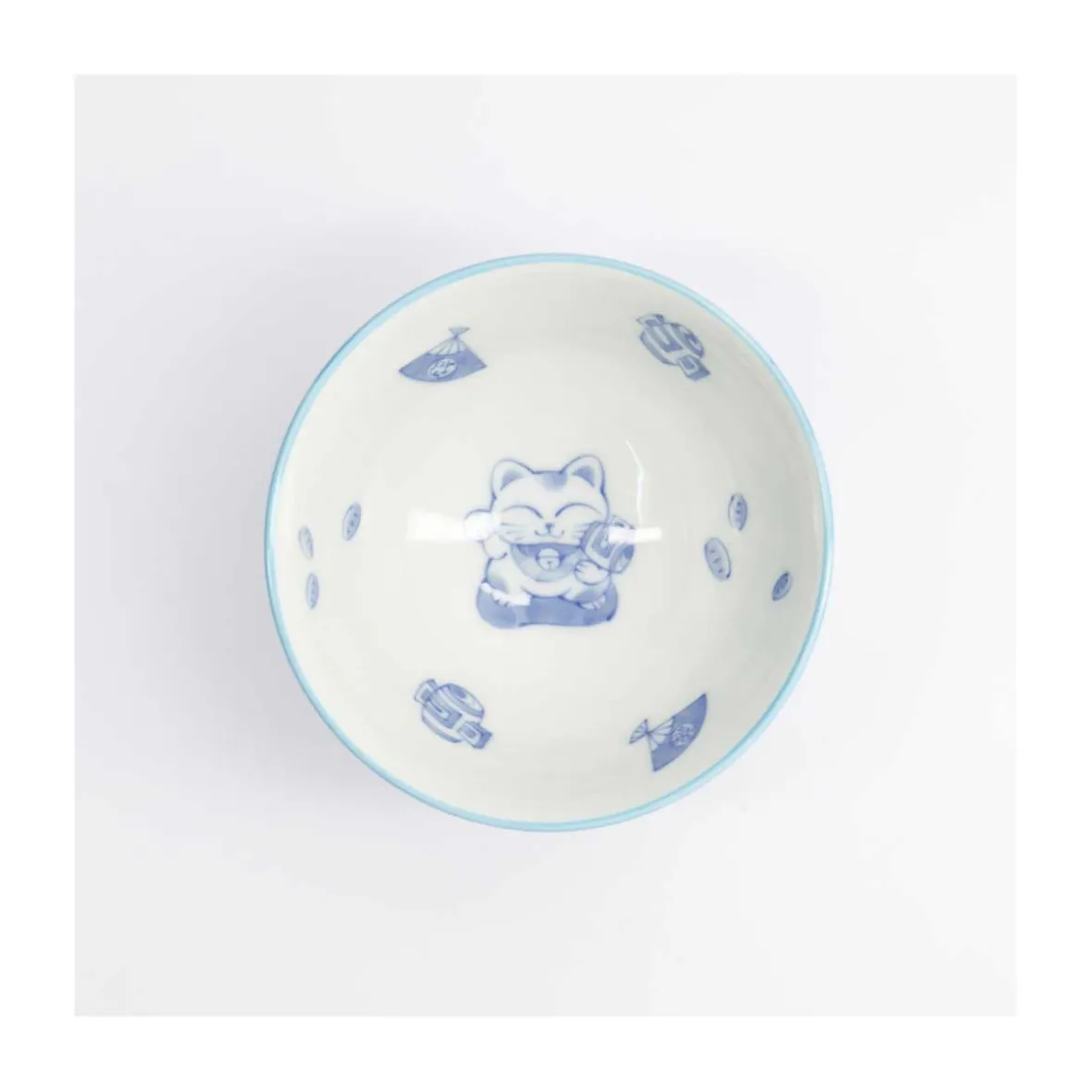 Rice bowl "Kawaii" Neko - lyseblå