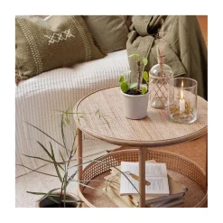 Sidebord rattan - Rund Ø 59 cm.