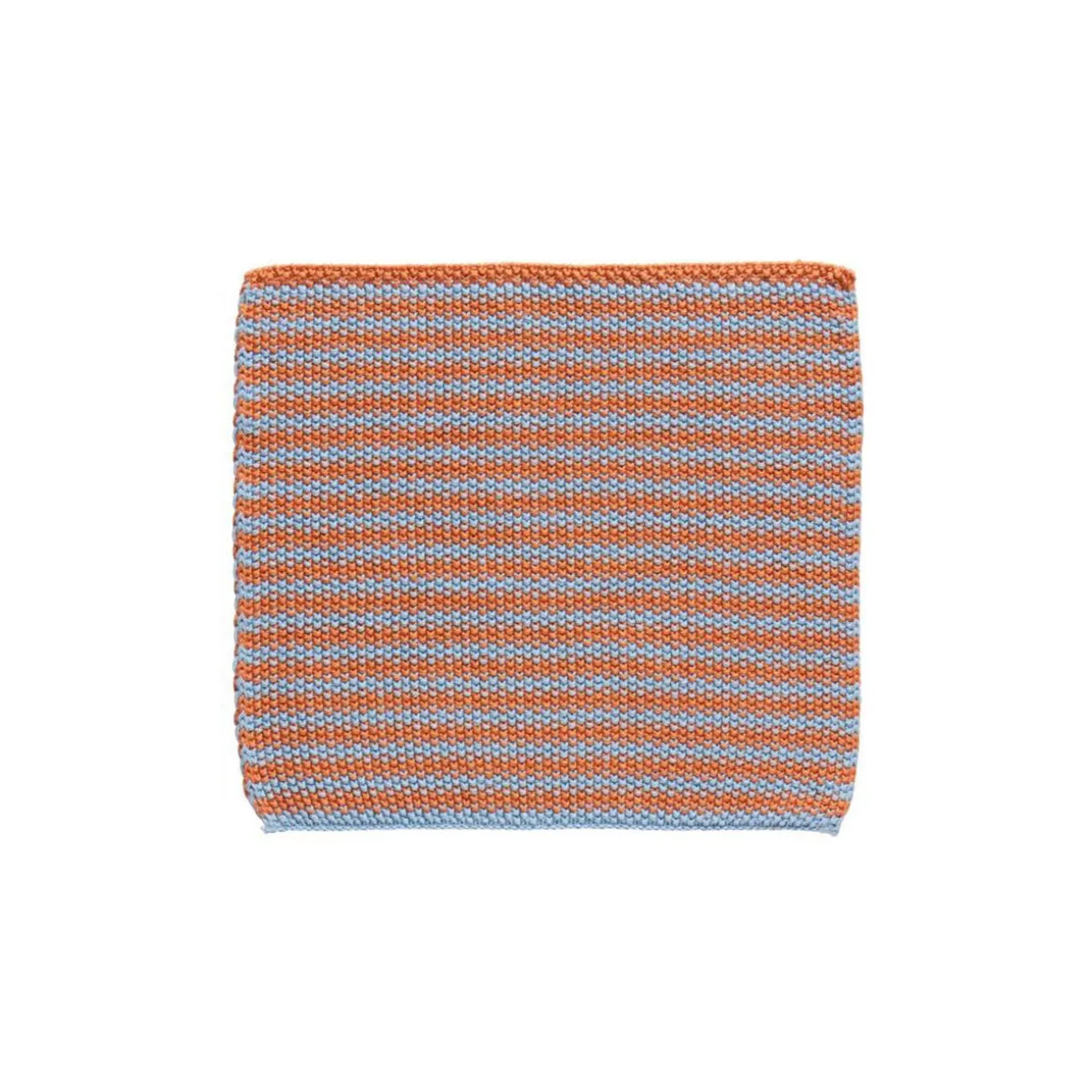 Strikket karklud - blå/orange