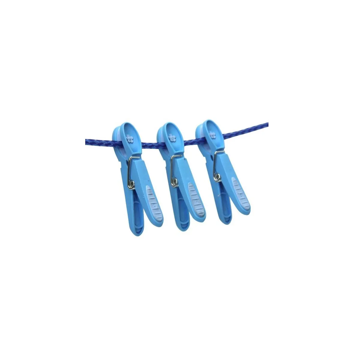 Tøjklemme - Blå med blå blomst