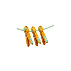 Tøjklemme - orange med turkis blomst