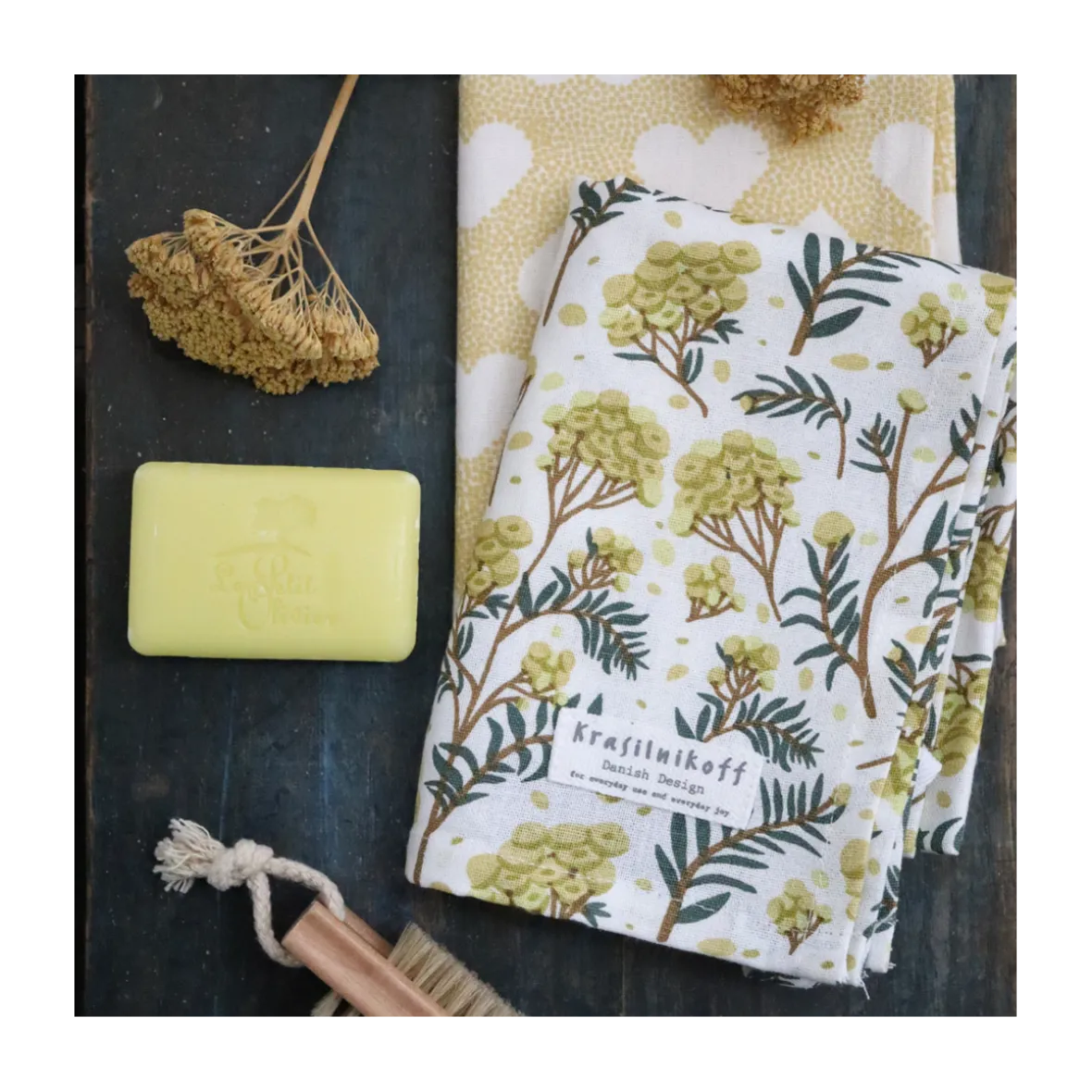 Viskestykke Tansy - yellow
