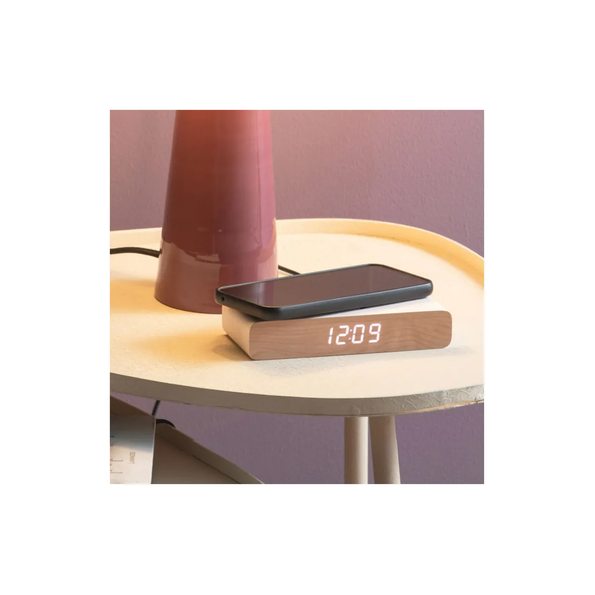 Vækkeur LED - med oplader - grå